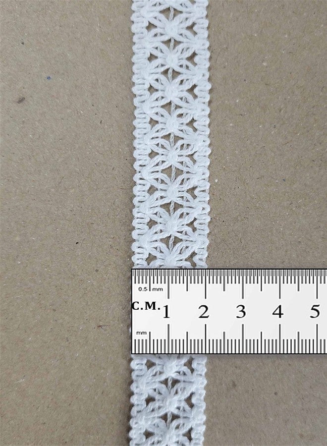 Mezin White Makadi Gpo Lace Border for Dress, Kurtis, Dupatta, Bag, Craft and Decorations (9 mtr Pack) - Image 2